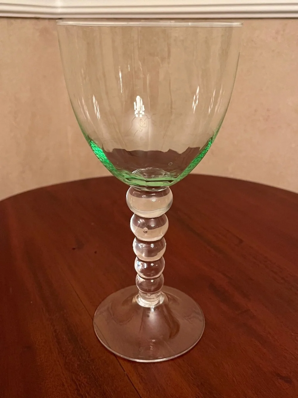 Elegant Green-Tinted Goblet / Wine Glass ✨🍷 Large Statement Stemware